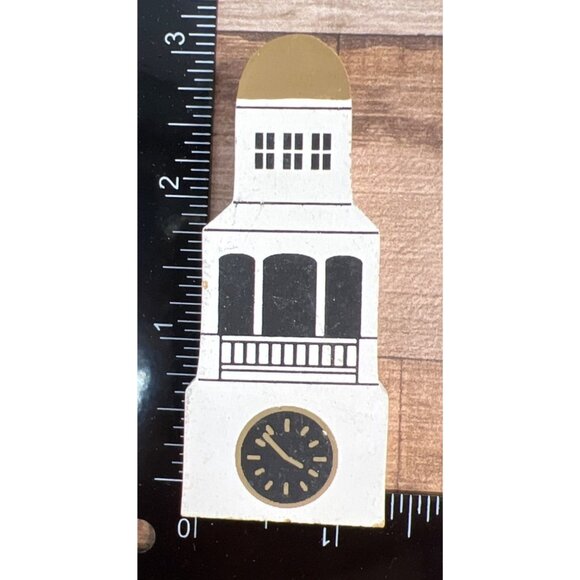 Cat's Meow Wooden Tower Clock Magnet With Gold Dome - Picture 2 of 2